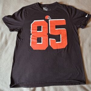 Nike Men's BrownTee with Bold Orange Number